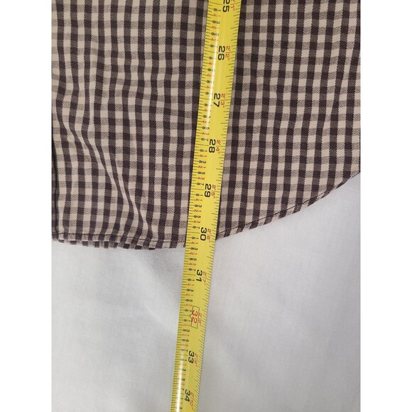 Banana Republic Mens Size L Brown Check Button Down Shirt Long Sleeve - Picture 5 of 9